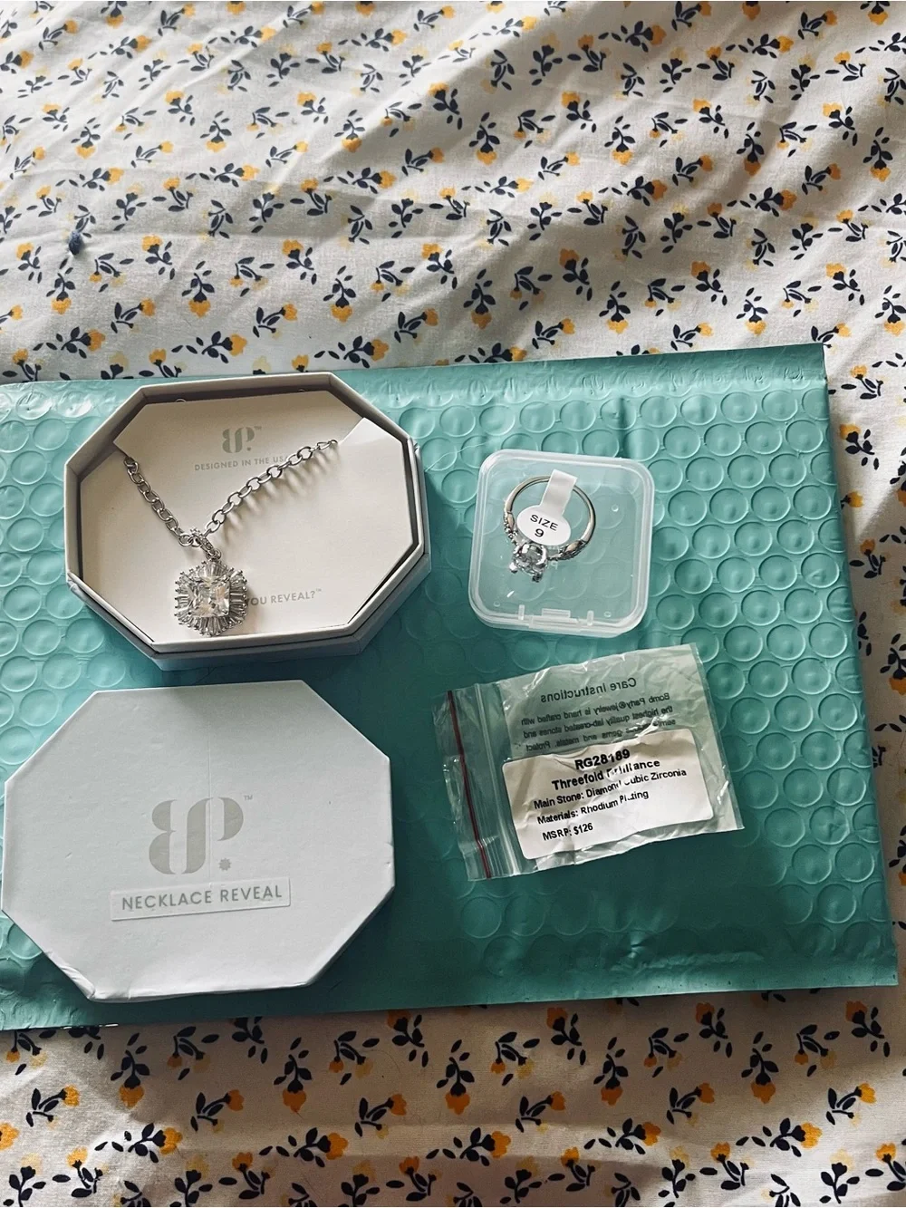 Bomb Party Necklace and Ring Set NWT